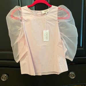 NWOT Crosby mesh puff sleeve top